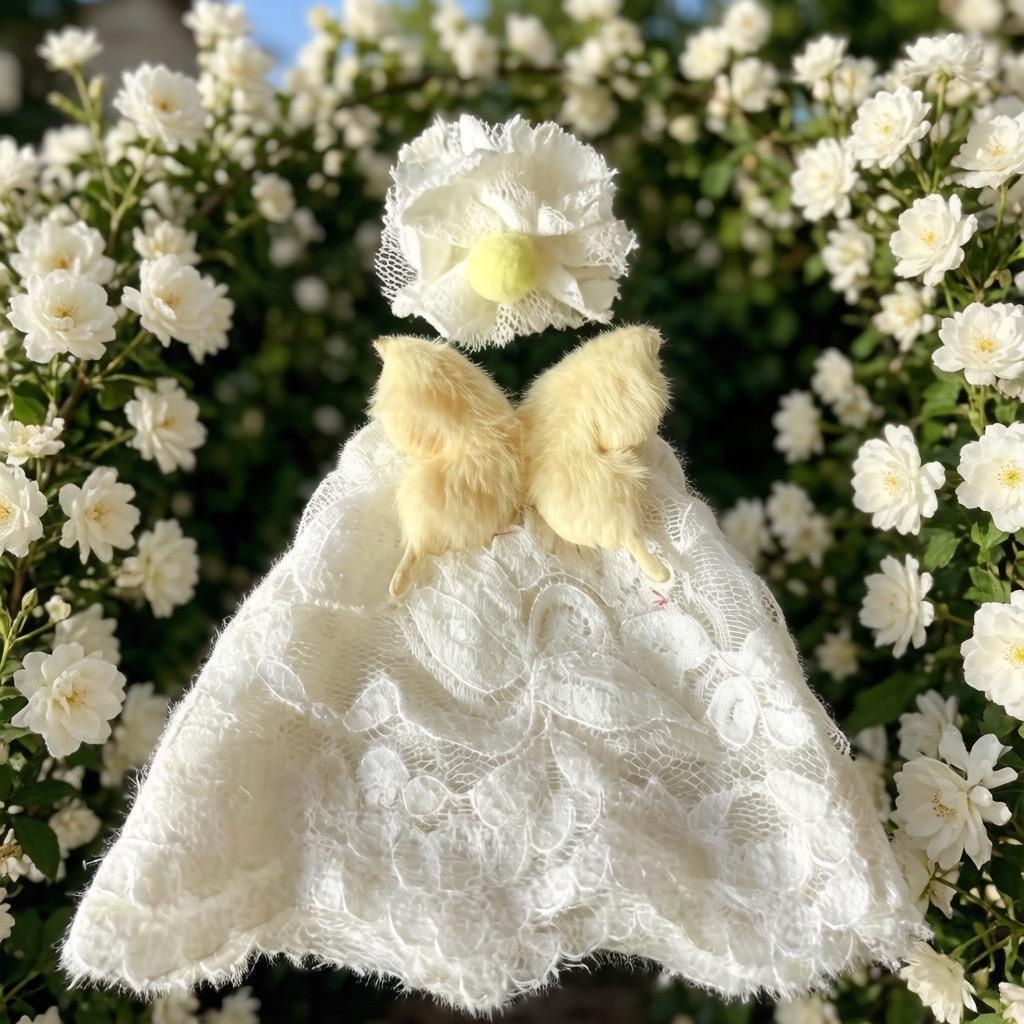 Princess Series White Wedding Gown Outfit for Porch Goose Statues, Cloth Dress Fits 7 Inch & 23 Inch Yard Goose Figurines - Image 4