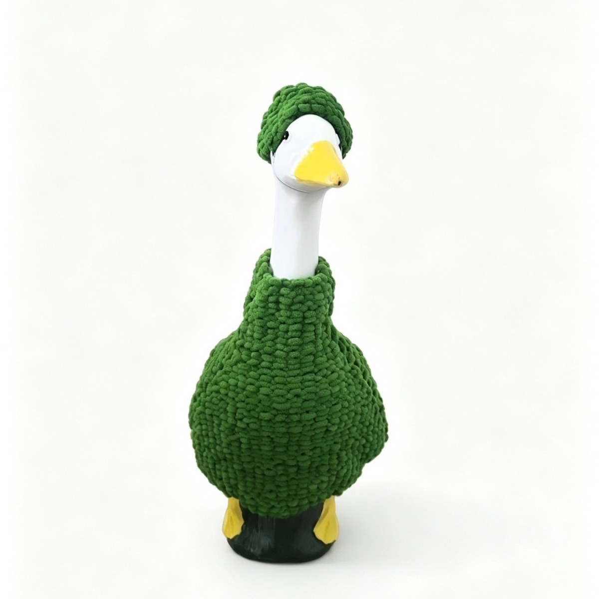 Hand Knitted Colorful Yarn Outfit for Porch Goose Statues, Soft Plush Knit Clothes Fit 7 Inch & 23 Inch Yard Goose Figurines - Image 3