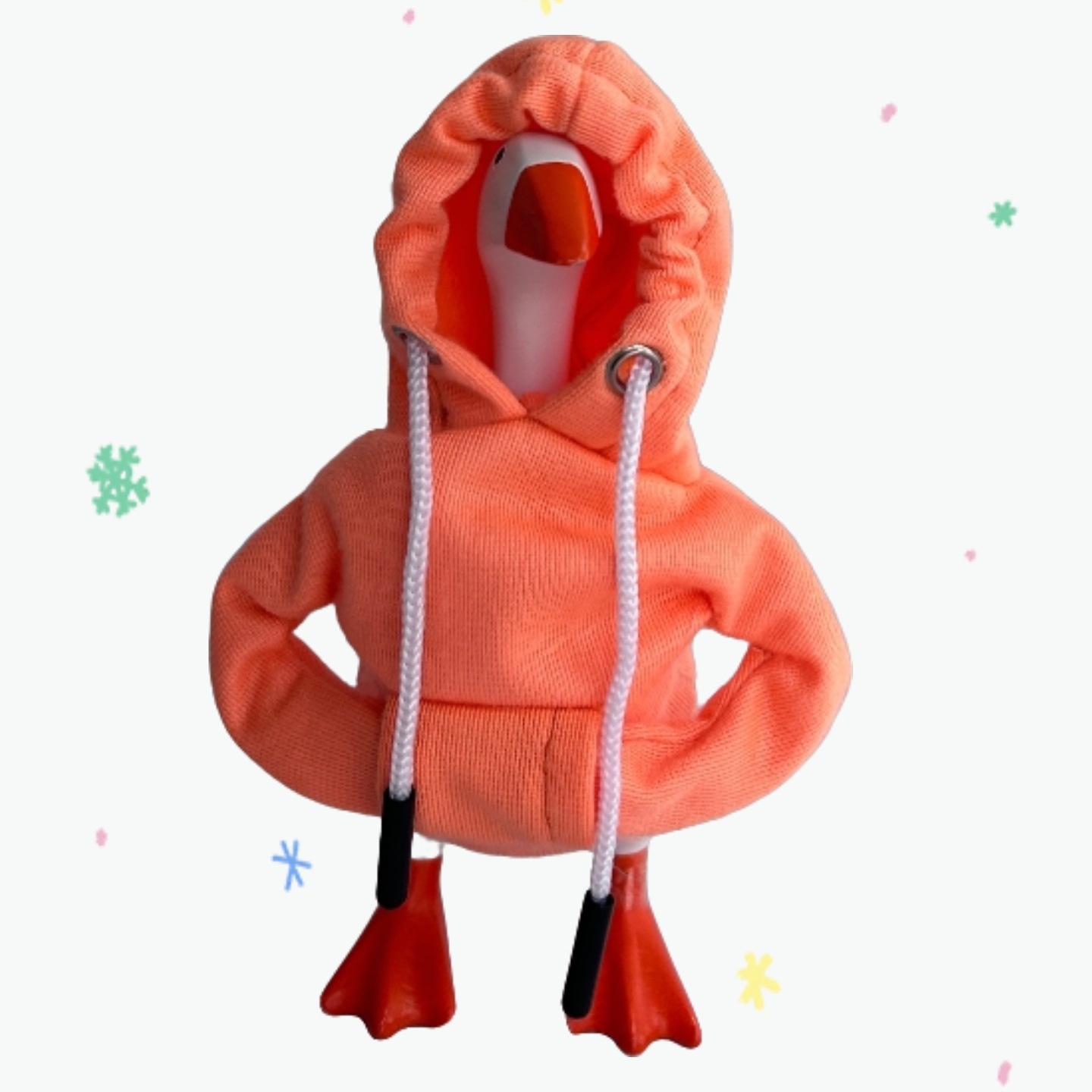 7 Inch Tabletop Goose Hoodie Outfit, Multi-Color Cute Mini Decorative Sweatshirt for Small Desk Goose Figurines - Image 3