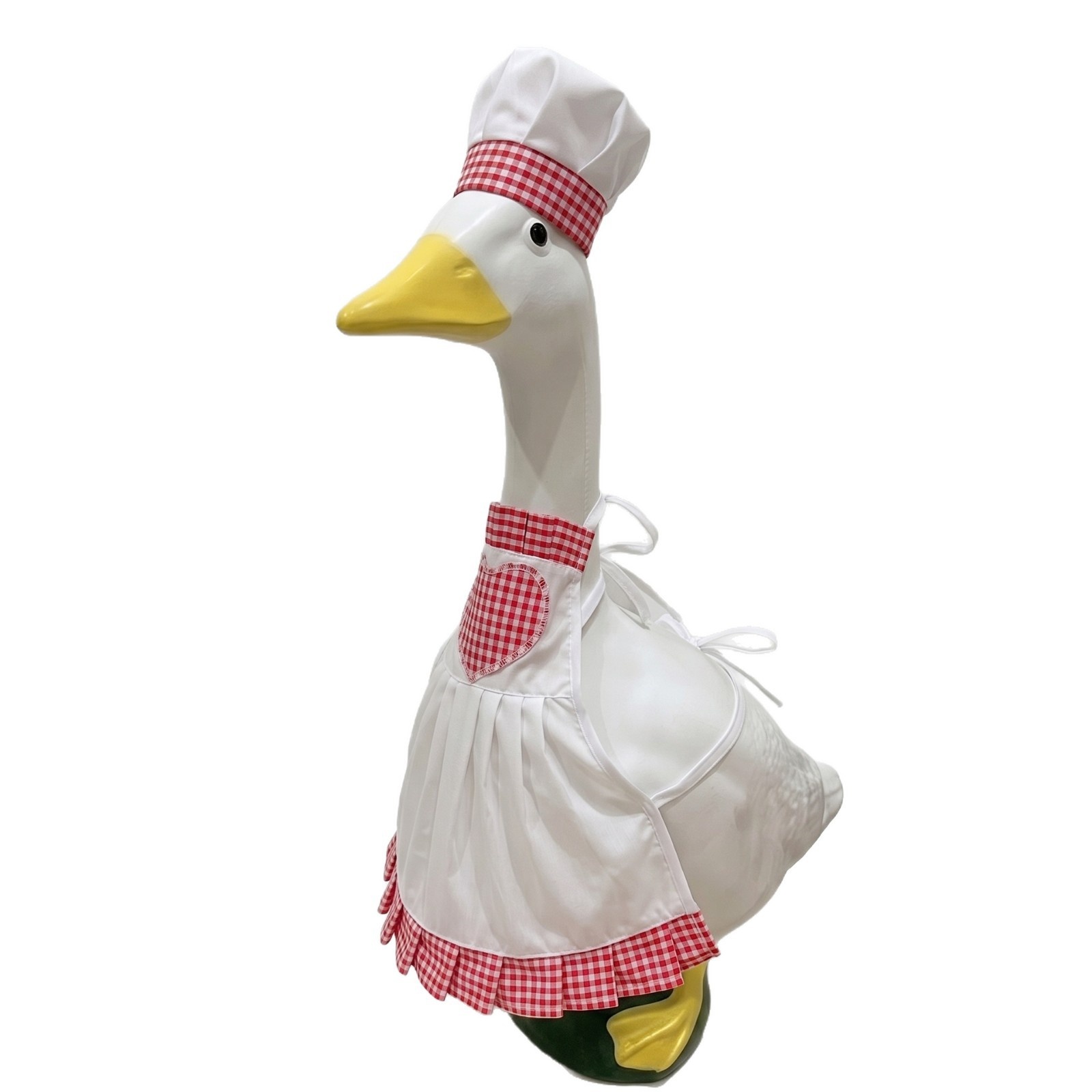 Chef Outfit Set for 23 Inch Porch Goose Statue, Hat and Apron Decor Costume for Garden Lawn Goose Yard Ornament - Image 3