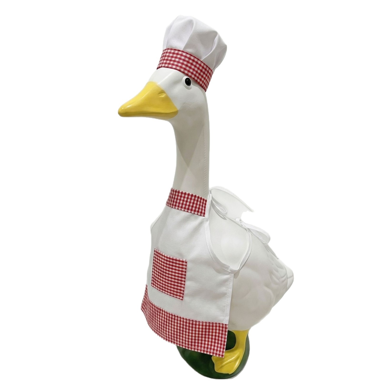 Chef Costume Set for 23 Inch Porch Goose Statues, Hat & Apron Art Outfit for Garden Lawn Goose Yard Decor - Image 3