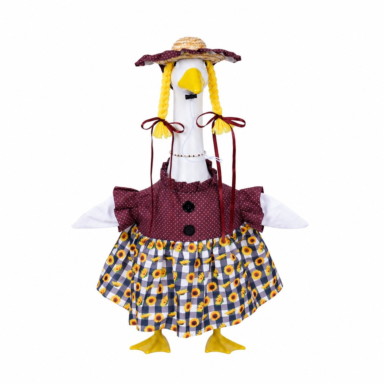 New Sunflower Braid Porch Goose Outfit, Goose Clothes for Outdoor Yard Lawn Holiday Party Decor