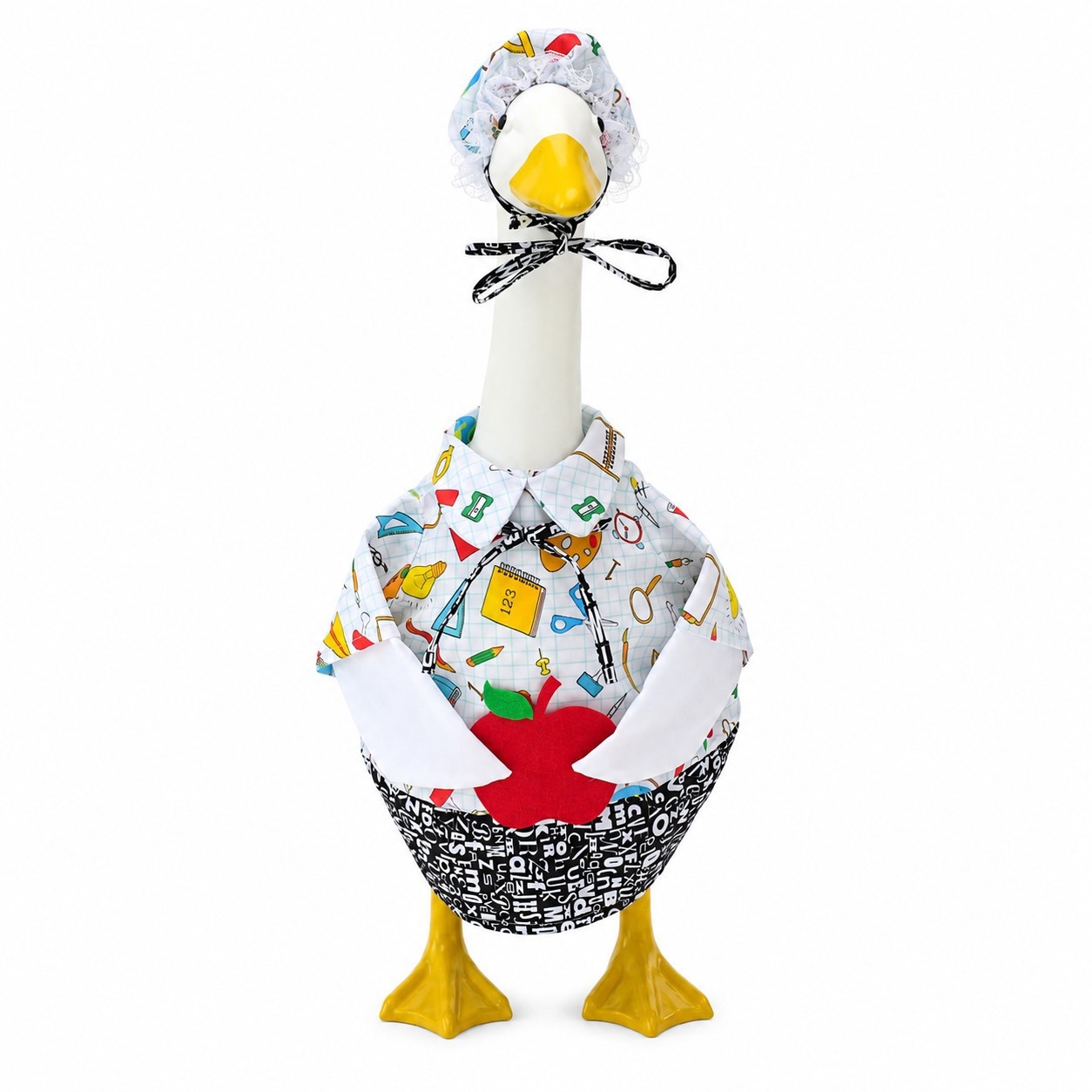 Back-to-School Porch Goose Outfit, Graduation Season Costume for 23 Inch Lawn Goose Statue Yard Party Decor