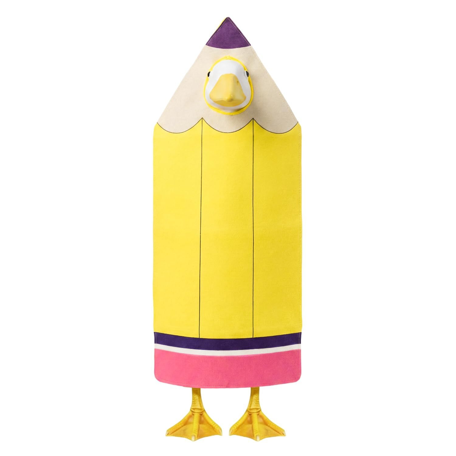 Back-to-School Pencil Design Porch Goose Outfit, One-Piece Fabric Costume for 23 Inch Yard Goose Statue Decor