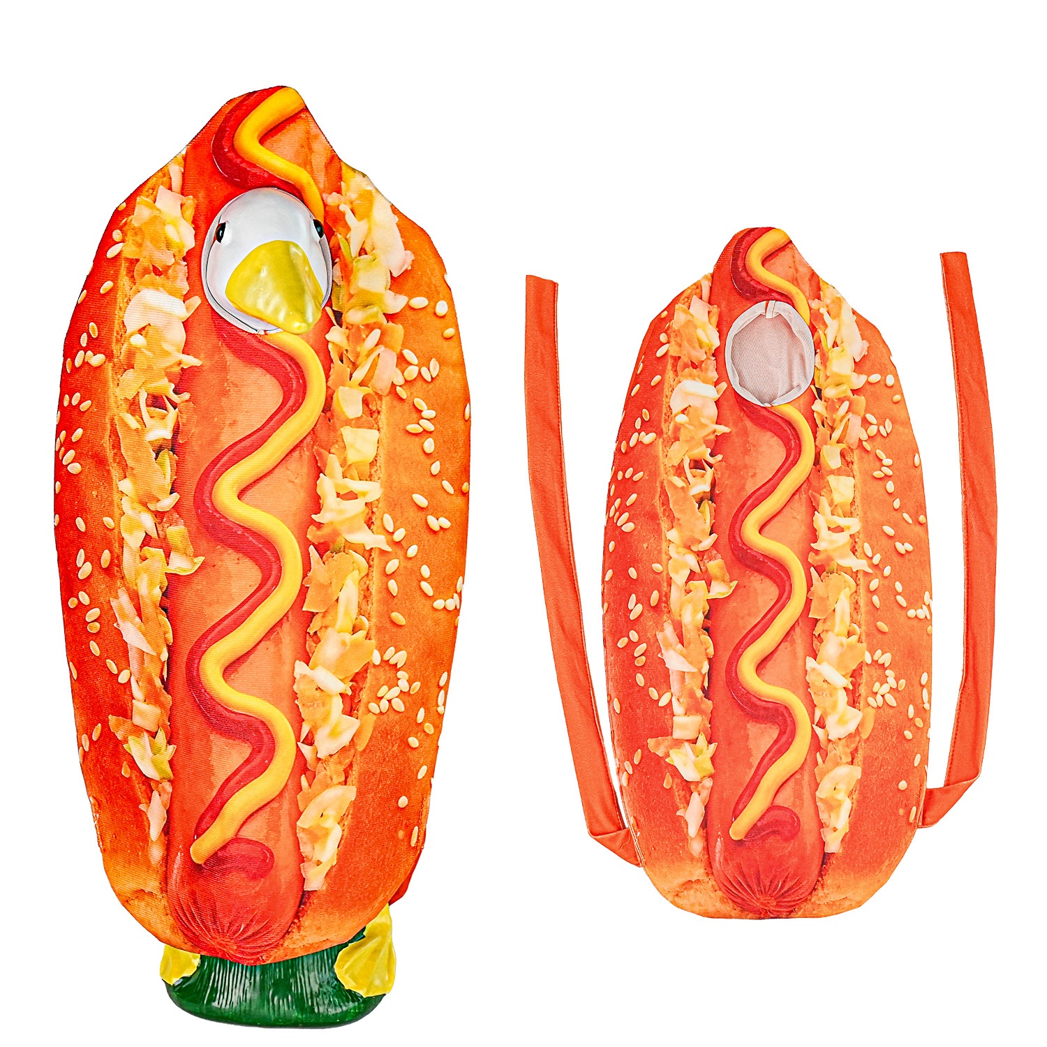 23 Inch Porch Goose Hamburger Hot Dog Costume, BBQ Party Atmosphere Decor Prop for Yard Gathering