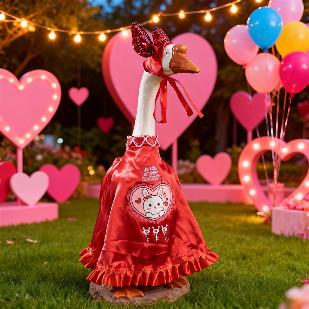 Holiday Porch Goose Outfit, Easter & Valentine's Day Costume for 17 & 23 Inch Goose Ornament, Party Dress-up Decor