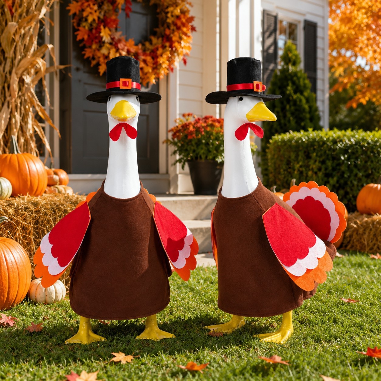 2026 New Thanksgiving Porch Goose Outfit, 23 Inch Goose Costume for Outdoor Yard Lawn Party Decor - Image 2