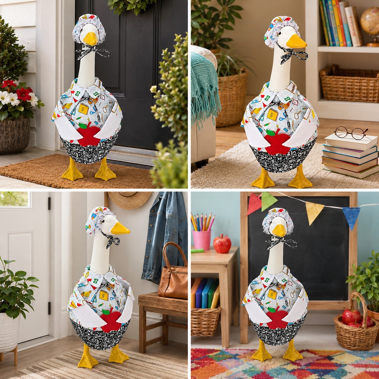 Back-to-School Porch Goose Outfit, Graduation Season Costume for 23 Inch Lawn Goose Statue Yard Party Decor - Image 2