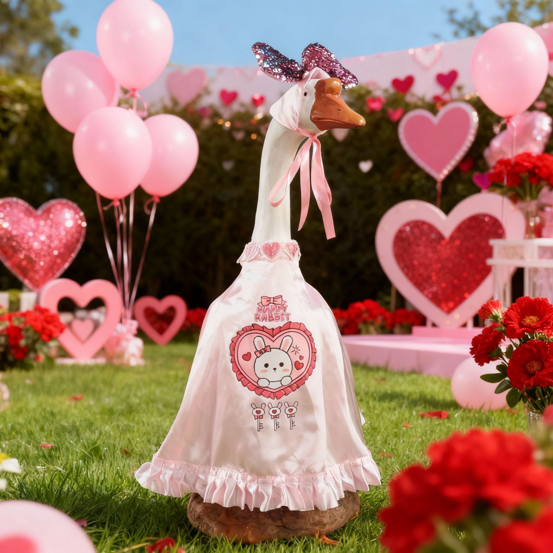Holiday Porch Goose Outfit, Easter & Valentine's Day Costume for 17 & 23 Inch Goose Ornament, Party Dress-up Decor - Image 2