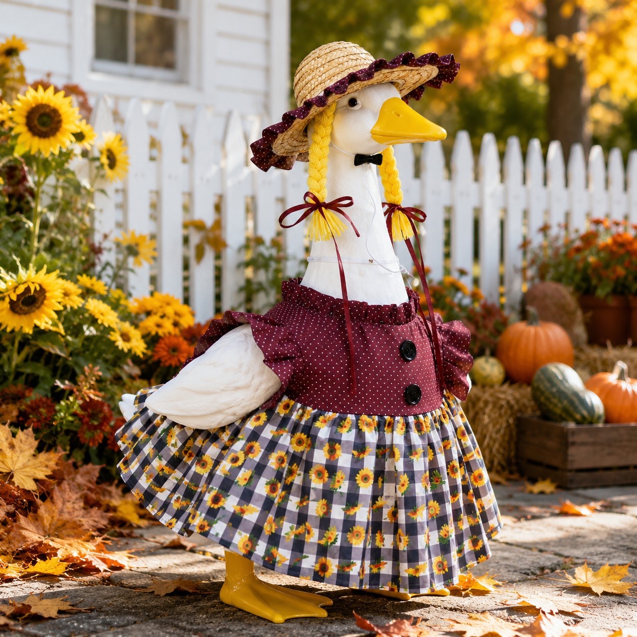 New Sunflower Braid Porch Goose Outfit, Goose Clothes for Outdoor Yard Lawn Holiday Party Decor - Image 5