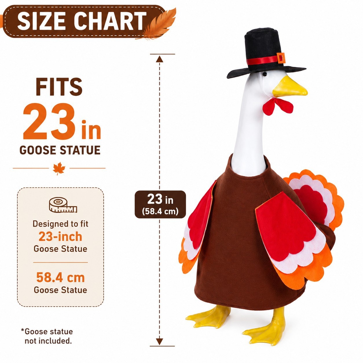 2026 New Thanksgiving Porch Goose Outfit, 23 Inch Goose Costume for Outdoor Yard Lawn Party Decor - Image 5
