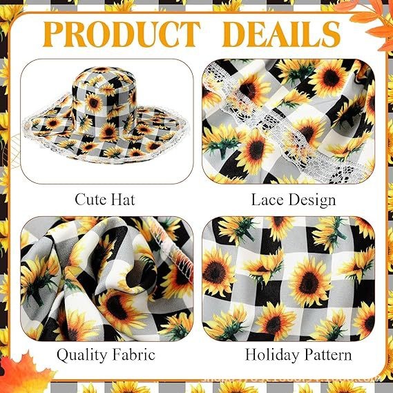 New Plaid Sunflower Porch Goose Outfit, 23 Inch Goose Costume for Garden Lawn Yard Holiday Decoration - Image 3