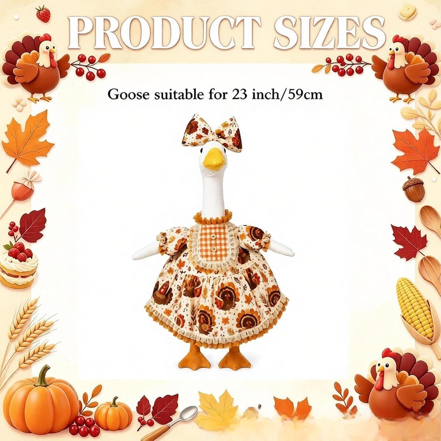 New Harvest Day Pumpkin Porch Goose Dress, 23 Inch Pastoral-Style Costume for Halloween Lawn Yard Decoration - Image 5
