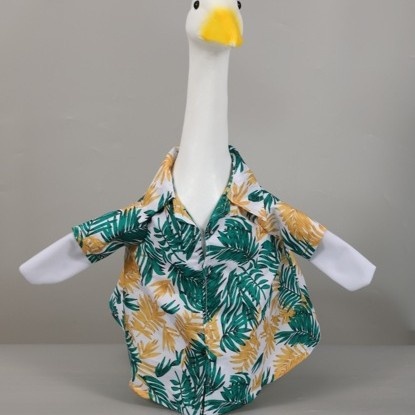 New Hawaiian Bikini & Shirt Couple Outfit Set for 23-Inch Porch Goose, Cloth Costume for Lawn Goose Decor - Image 5