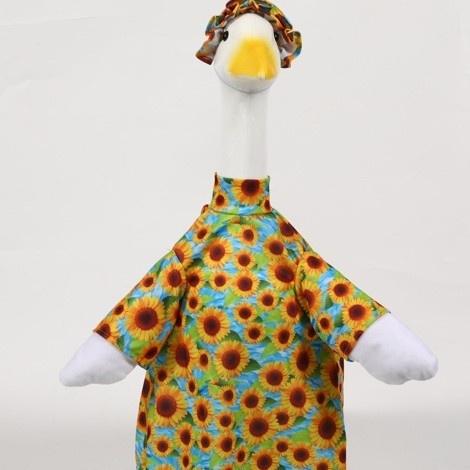 Western Cowboy Porch Goose Costume, Sunflower Style Outfit for 23-Inch Yard Goose Ornament - Image 5