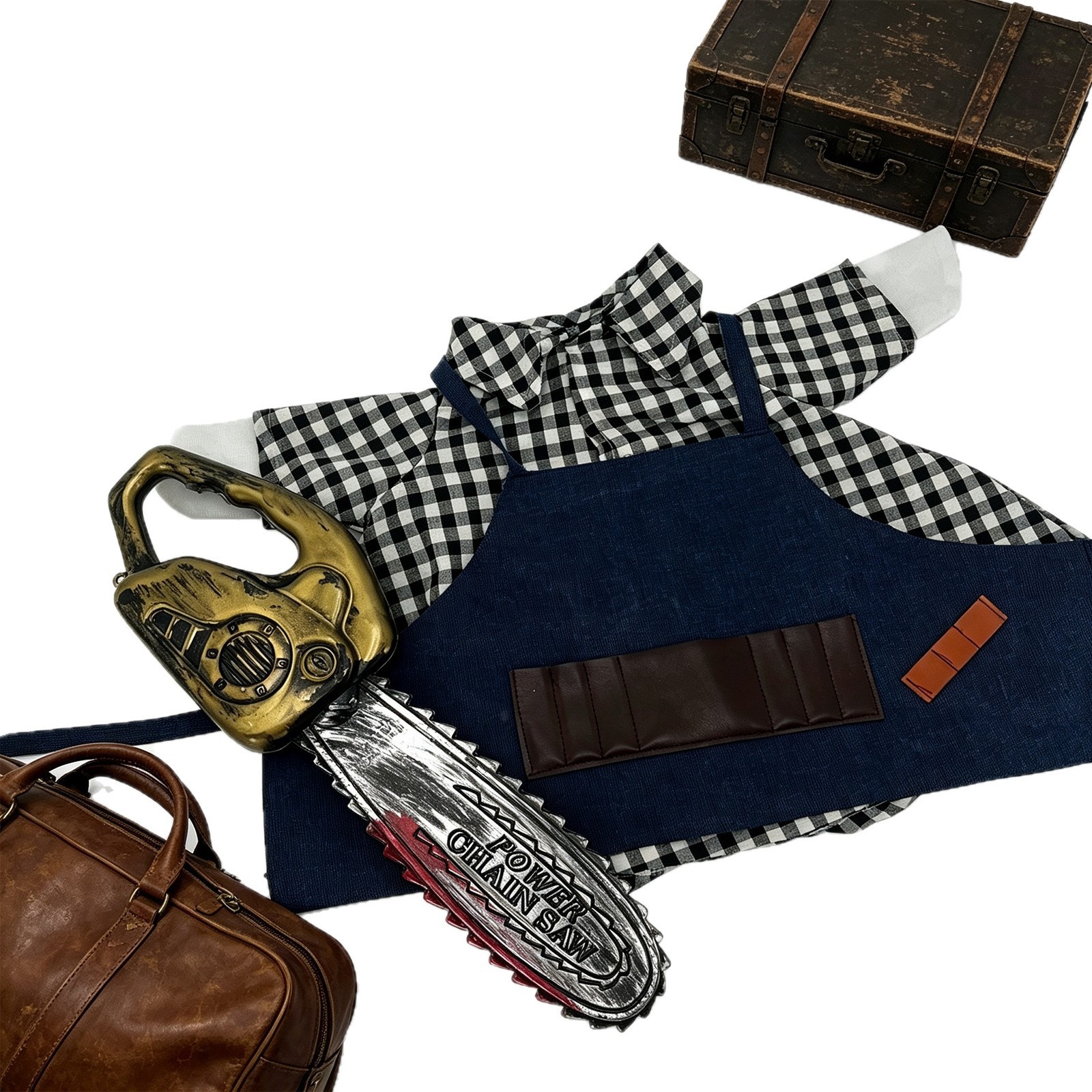 New Lumberjack Costume Outfit for 23 Inch Porch Goose, Outdoor Lawn Goose Statue Decor - Image 3