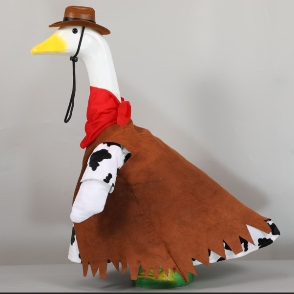 Western Cowboy Porch Goose Costume, Sunflower Style Outfit for 23-Inch Yard Goose Ornament - Image 3