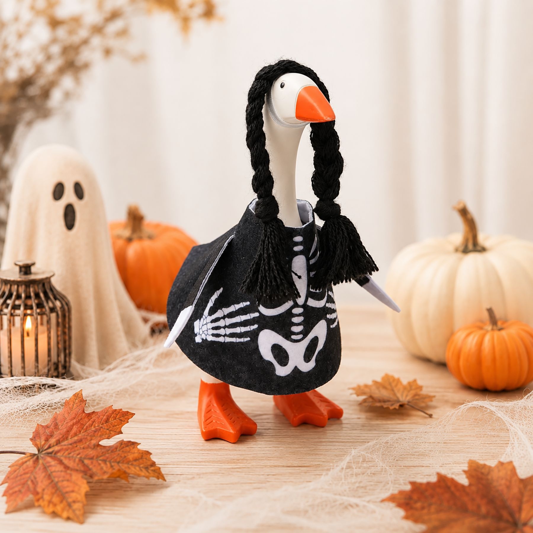 New Porch Goose Halloween Hanging Ornament, Braided Skull Decor, Ghost Festival Home Party Mini Pendant