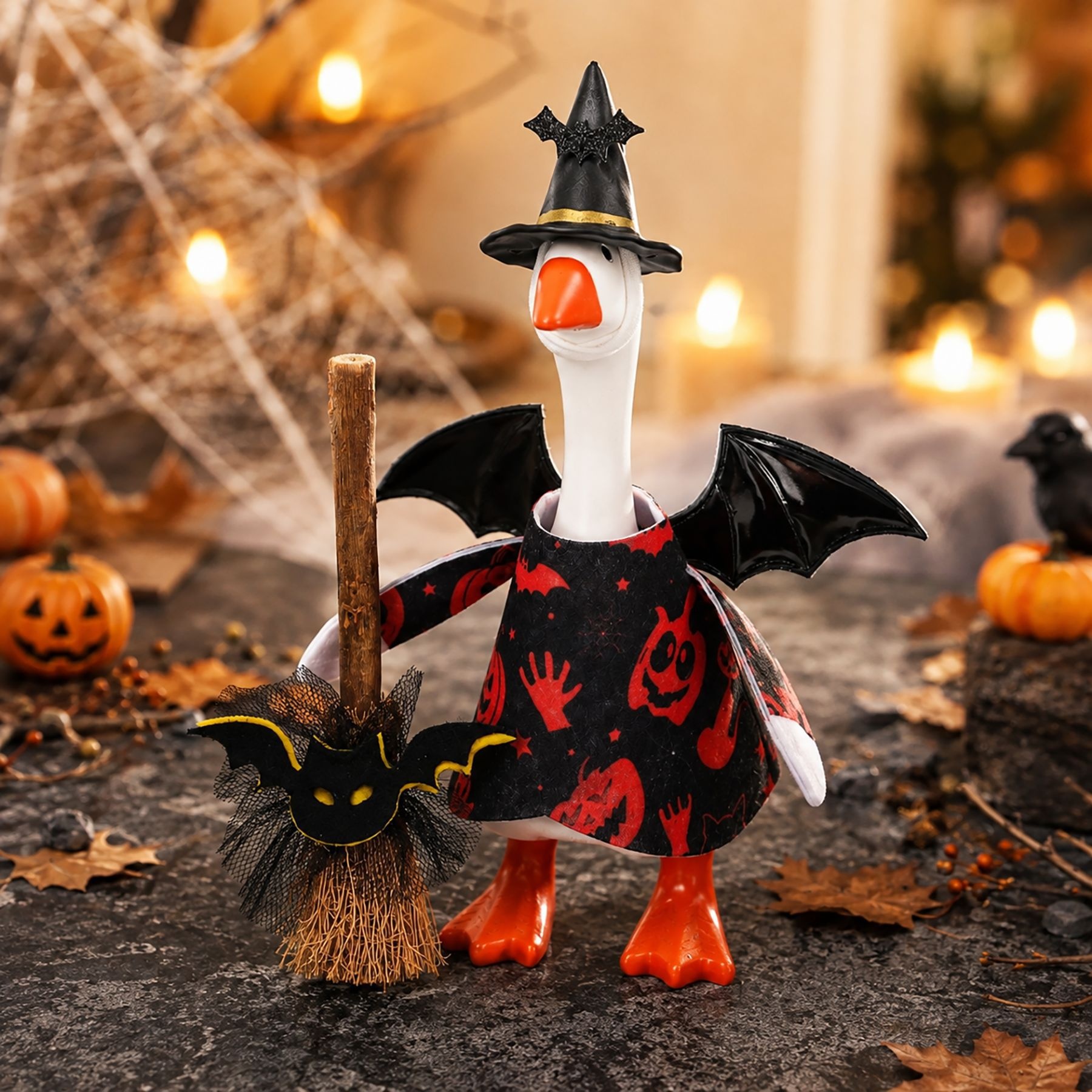 New Porch Goose Halloween Hanging Ornament, Black Devil Costume Decor, Ghost Festival Home Party Mini Pendant