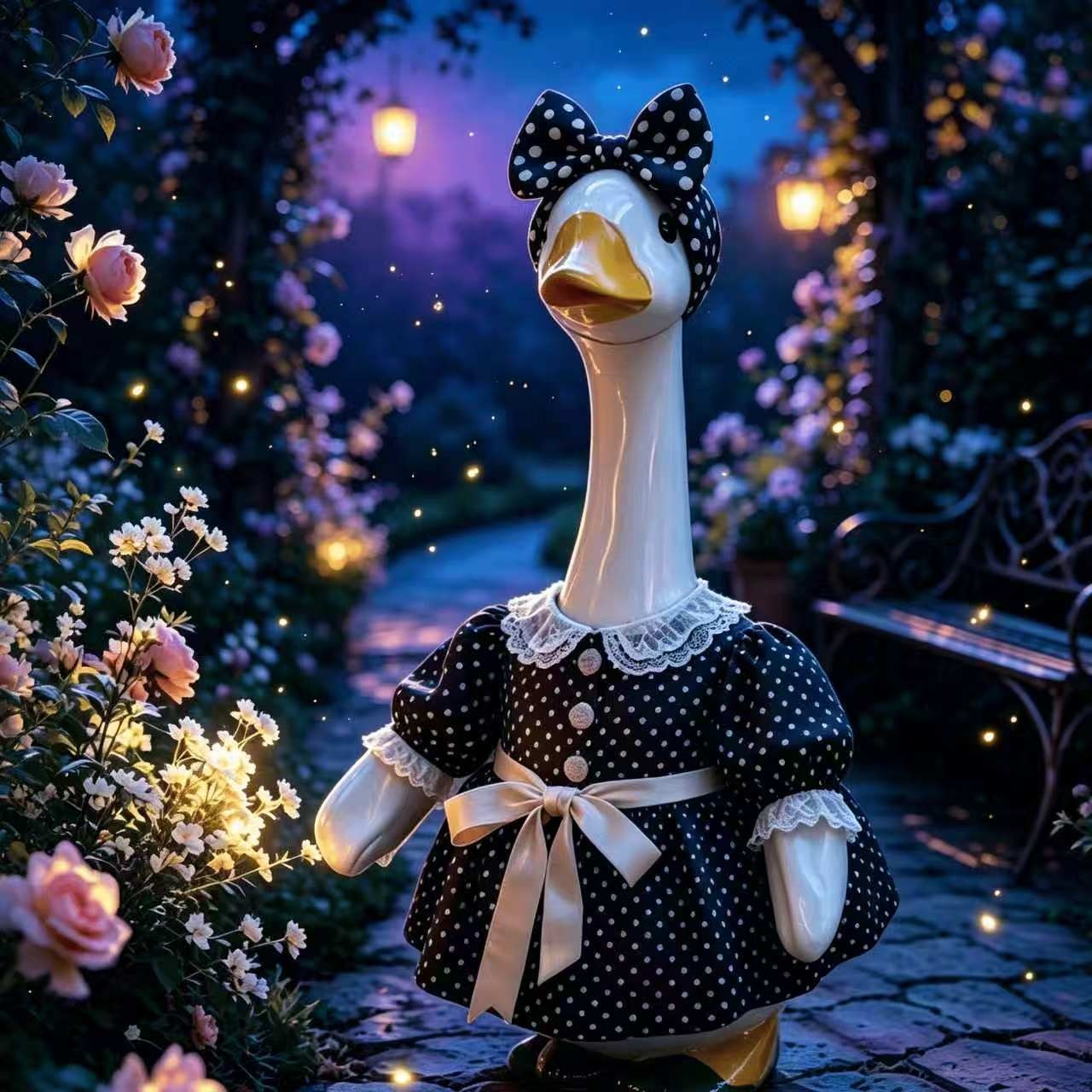 New Garden Porch Goose Clothes, 23 Inch Lawn Goose Outfit, Outdoor Yard Sculpture Festival Decor