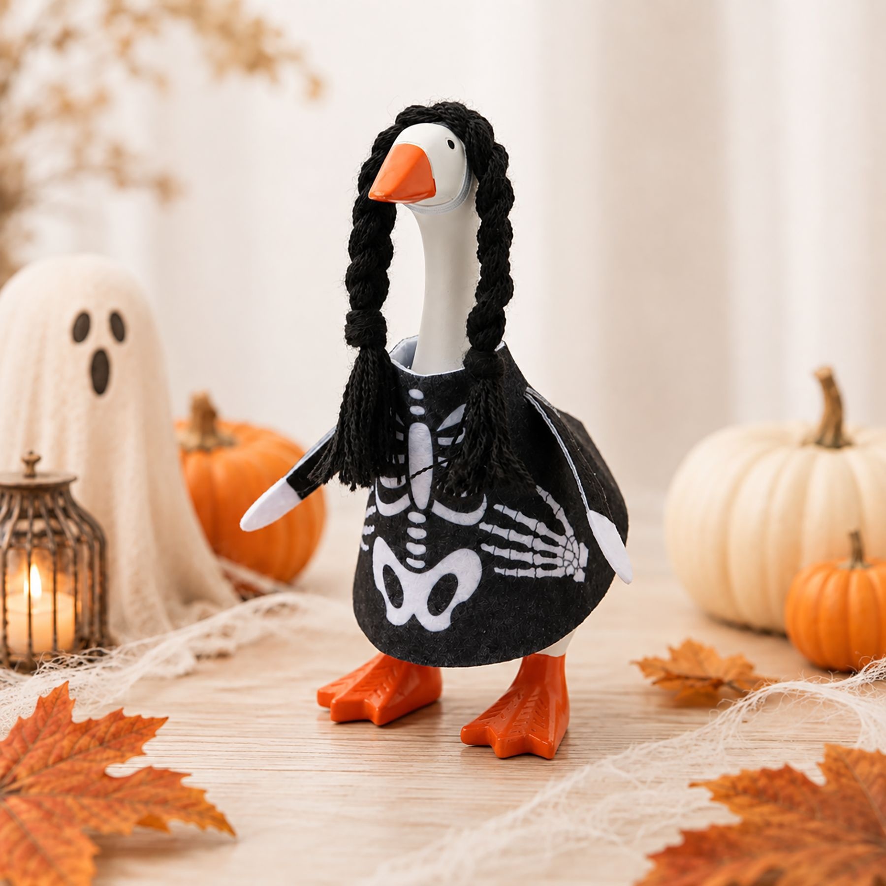 New Porch Goose Halloween Hanging Ornament, Braided Skull Decor, Ghost Festival Home Party Mini Pendant - Image 2