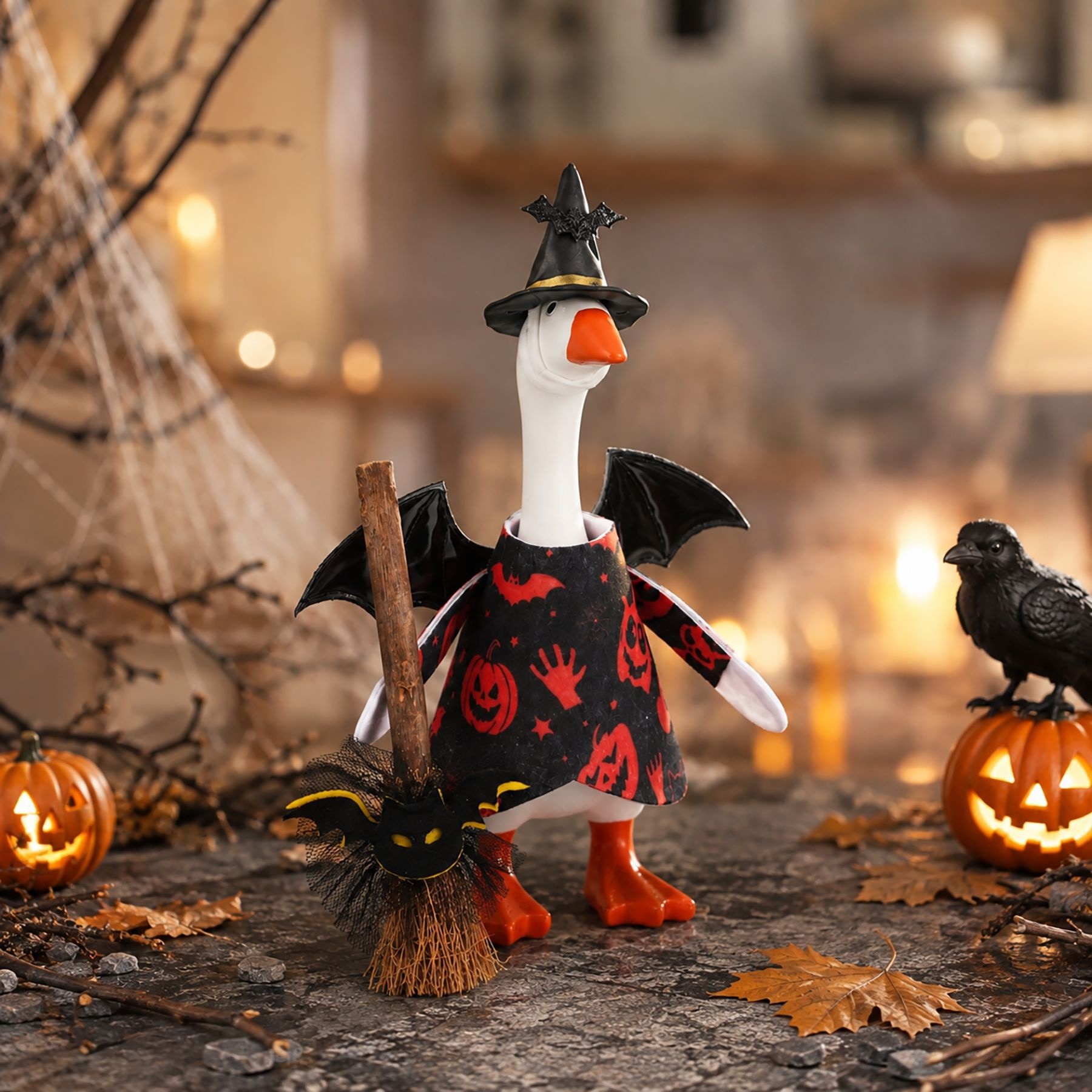 New Porch Goose Halloween Hanging Ornament, Black Devil Costume Decor, Ghost Festival Home Party Mini Pendant - Image 2