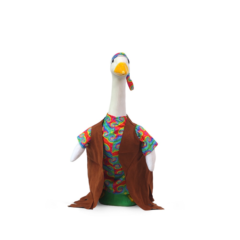 New Porch Goose Outfit, Western Style Colorful Inner Wear & Vintage Cape for Porch Goose Statue - Image 2