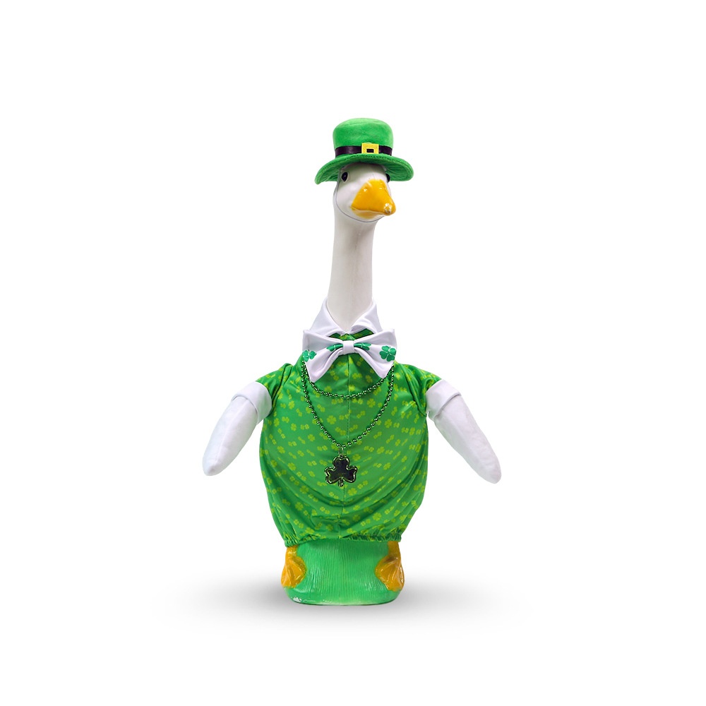 New Porch Goose Outfit, Gentleman Clover Costume Set for Large White Goose Statue - Image 2