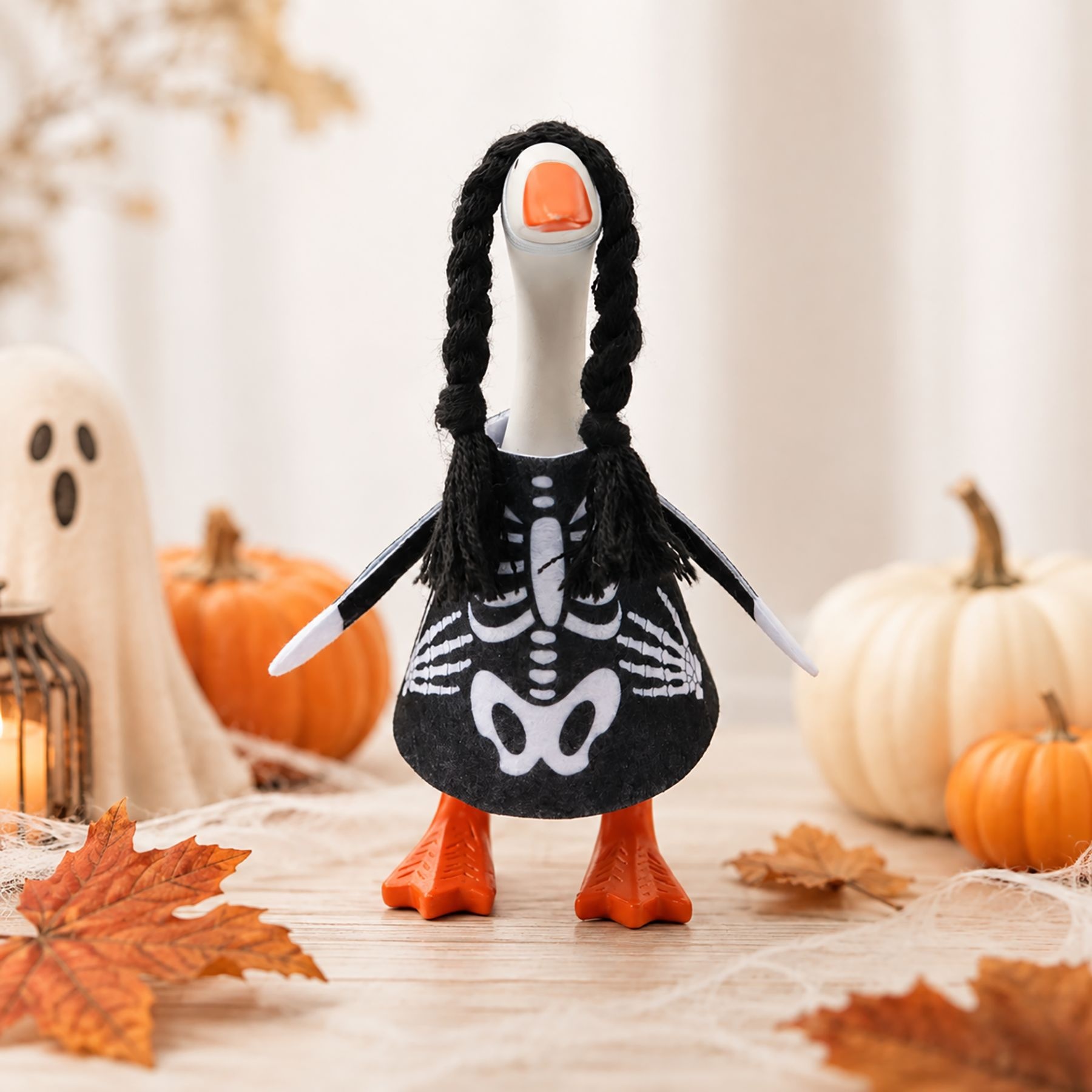New Porch Goose Halloween Hanging Ornament, Braided Skull Decor, Ghost Festival Home Party Mini Pendant - Image 5