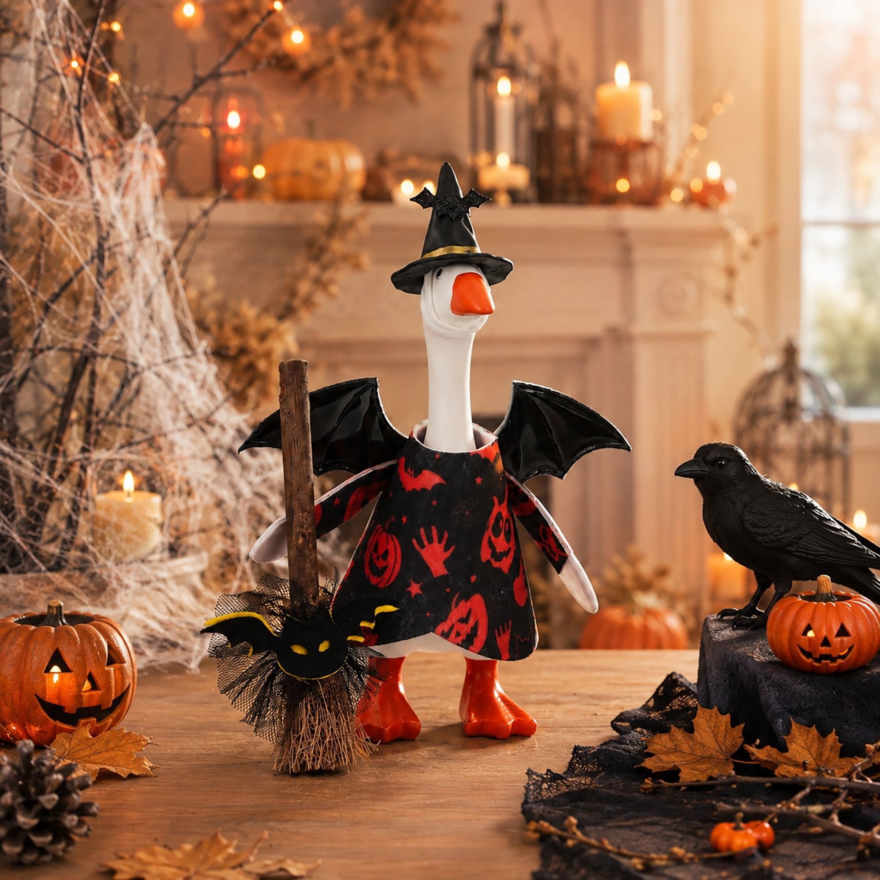 New Porch Goose Halloween Hanging Ornament, Black Devil Costume Decor, Ghost Festival Home Party Mini Pendant - Image 5