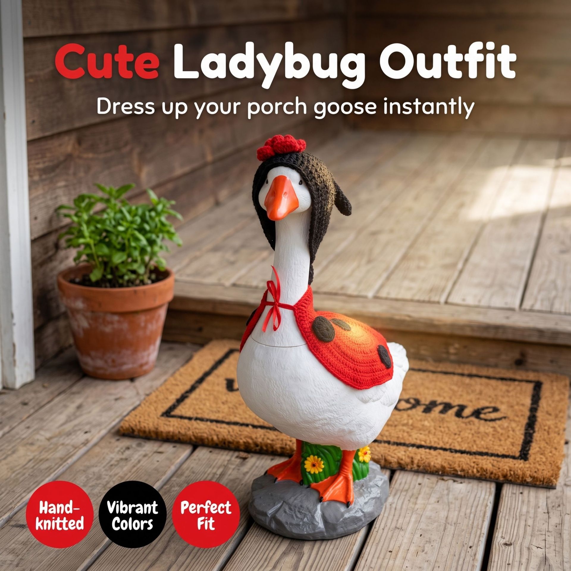 23 Inch Porch Goose Outfit, Jungle Beetle Costume, Porch Goose Clothing, Summer Goose Decor - Image 5