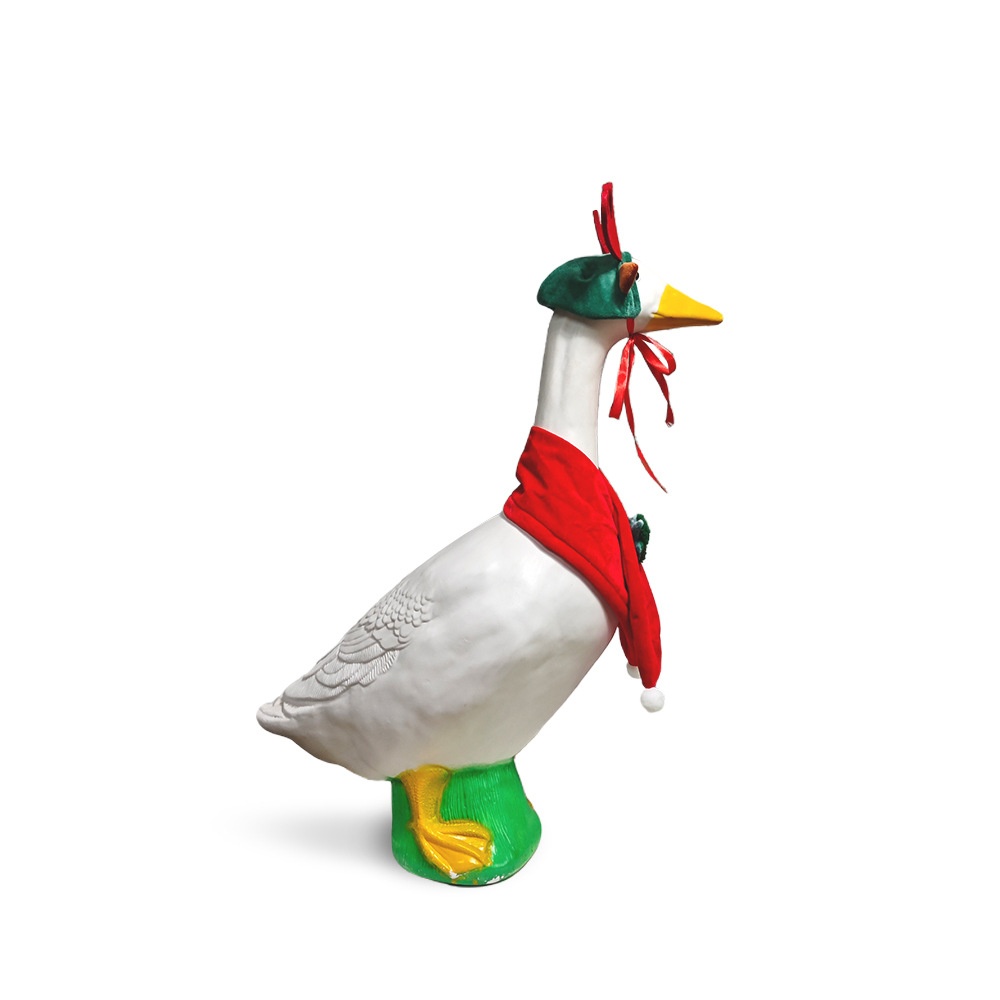 New Christmas Porch Goose Outfit, Reindeer Knit Costume for Large White Goose Statue - Image 5