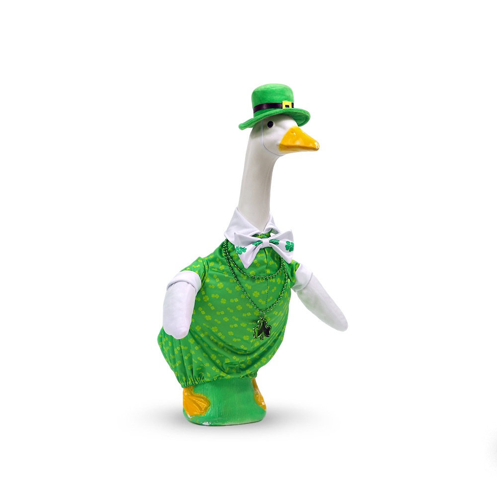 New Porch Goose Outfit, Gentleman Clover Costume Set for Large White Goose Statue - Image 5
