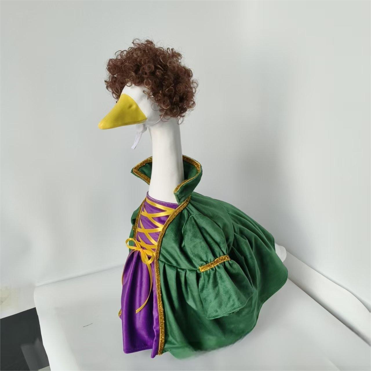 Porch Goose Halloween Costume, Green Gold Curly Hair Witch Outfit for 23 Inch Porch Goose - Image 5