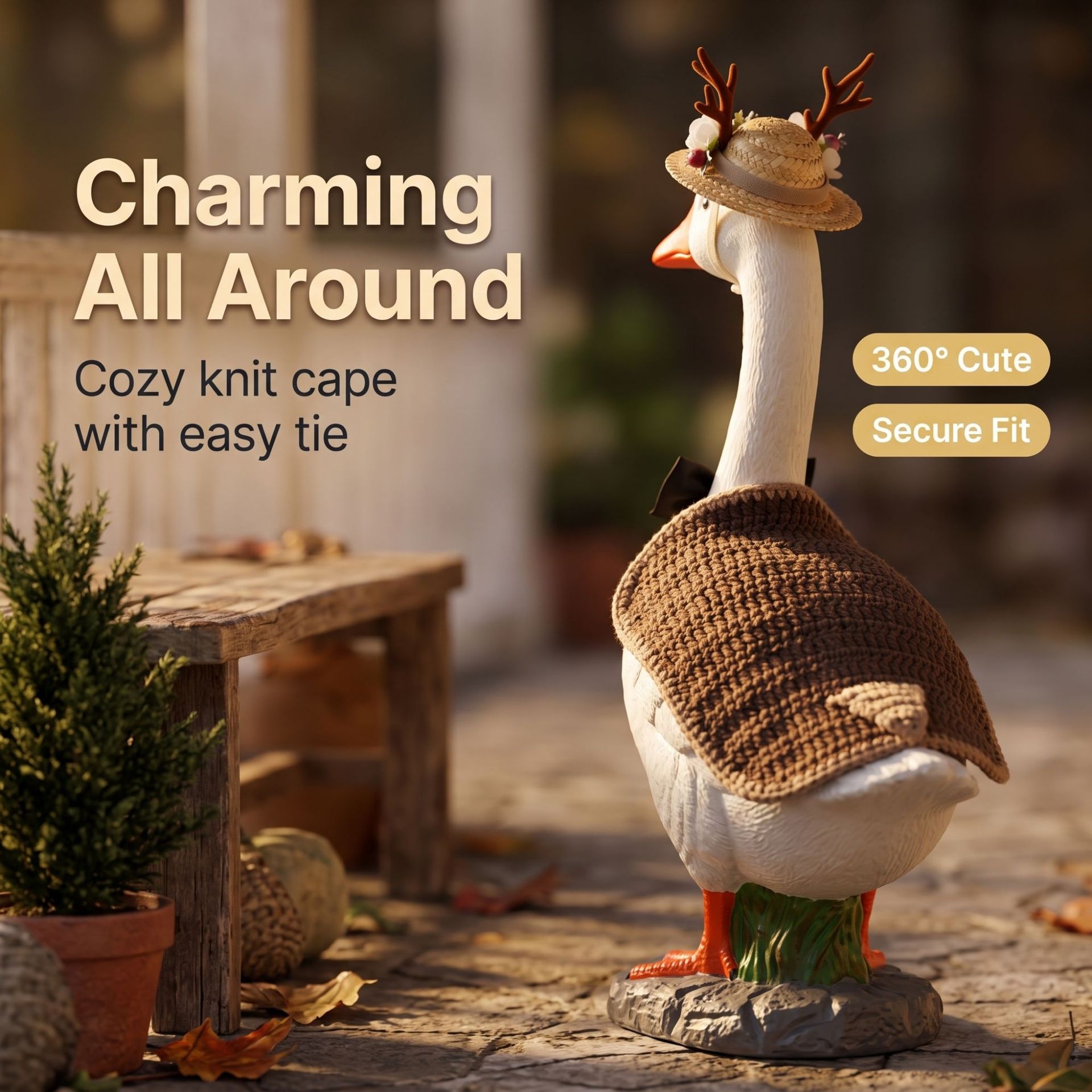 23 Inch Porch Goose Outfit, Jungle Deer Costume, Porch Goose Clothing, Turn Goose into Little Deer - Image 4