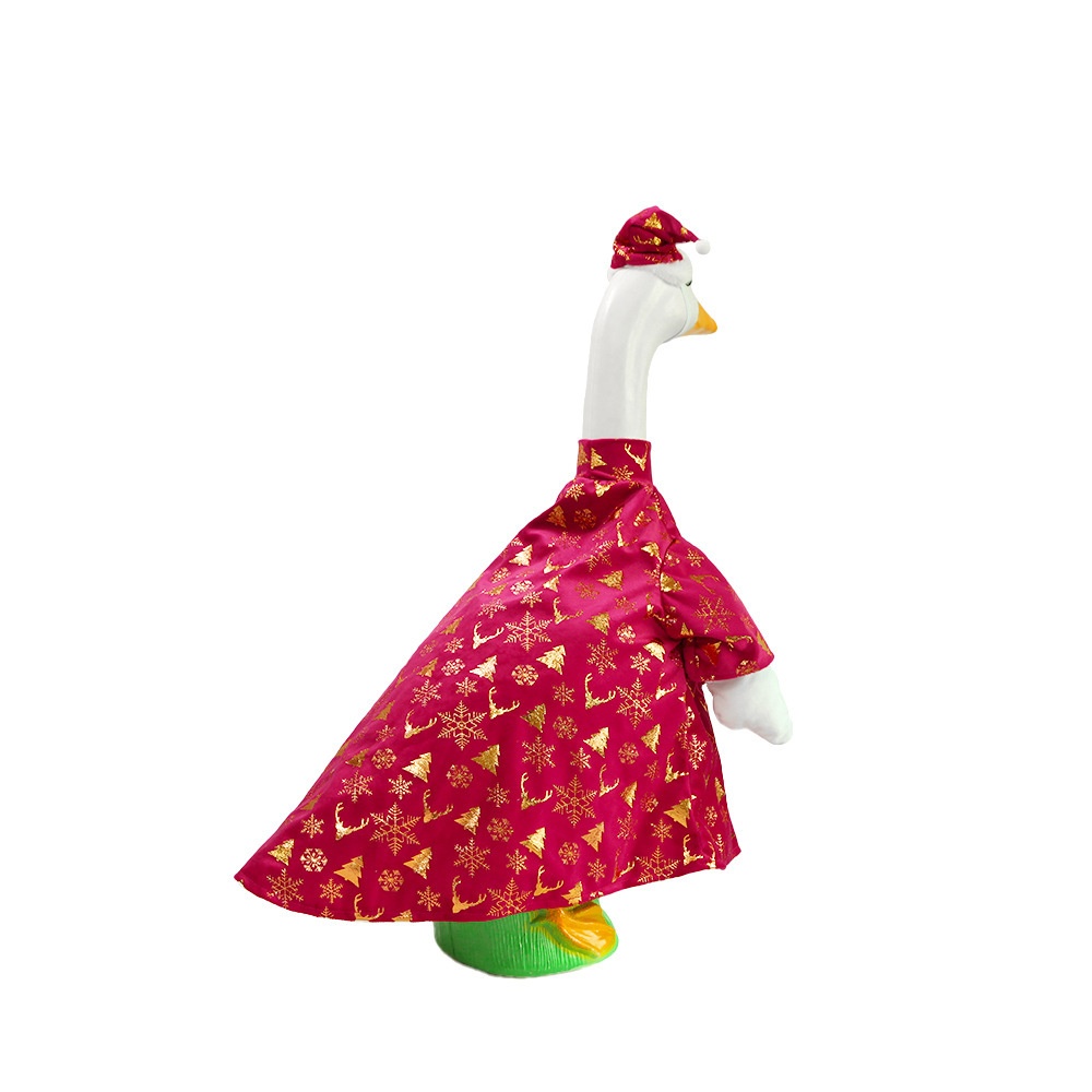 New Porch Goose Outfit, Red Knit Christmas Costume for Large White Goose Statue - Image 4