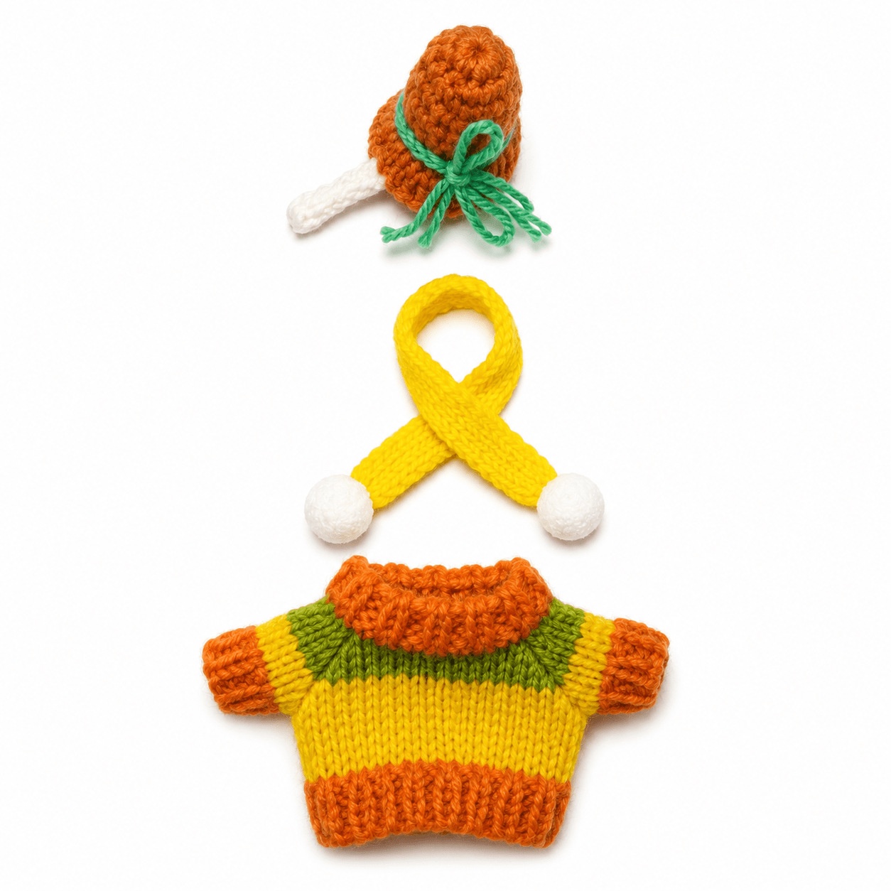 Porch Goose Colorful Outfit, Hand Knitted Clothes Set for Yard Holiday Decor, Goose Costume - Image 3