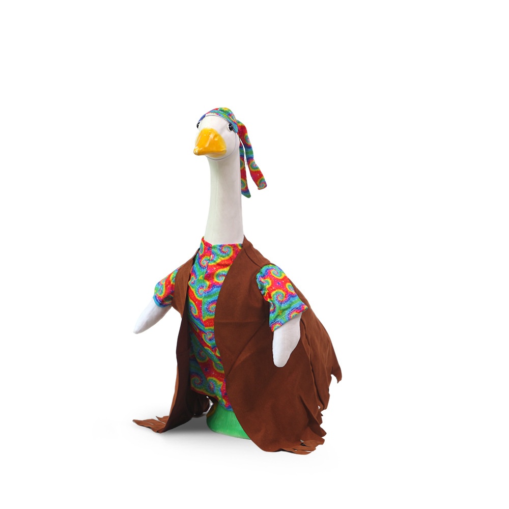 New Porch Goose Outfit, Western Style Colorful Inner Wear & Vintage Cape for Porch Goose Statue - Image 3