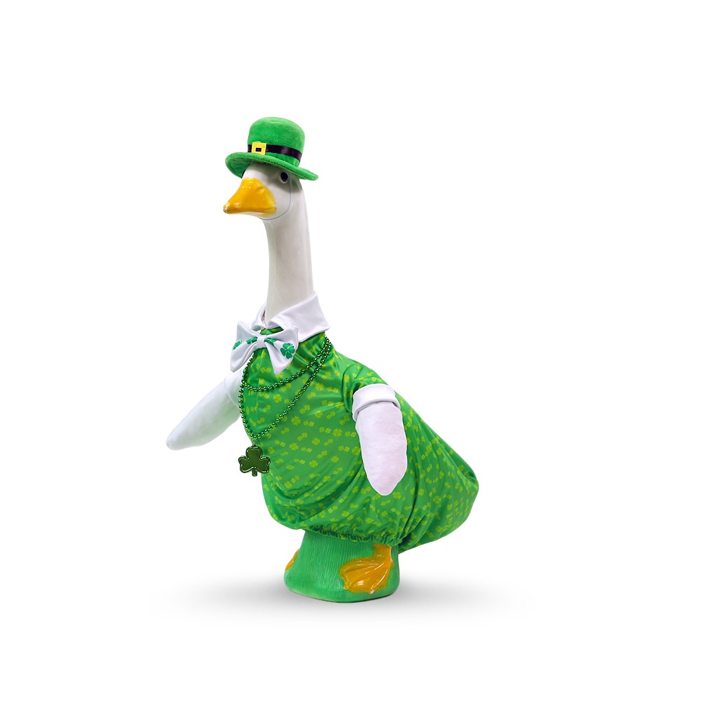 New Porch Goose Outfit, Gentleman Clover Costume Set for Large White Goose Statue - Image 3