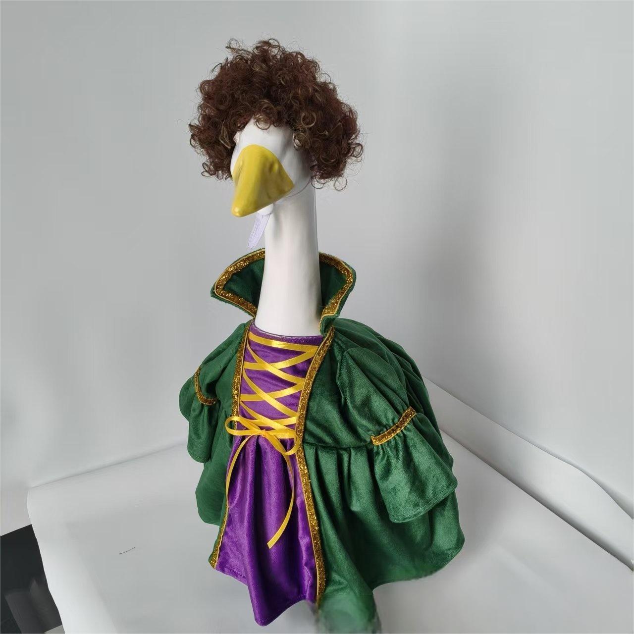 Porch Goose Halloween Costume, Green Gold Curly Hair Witch Outfit for 23 Inch Porch Goose - Image 3