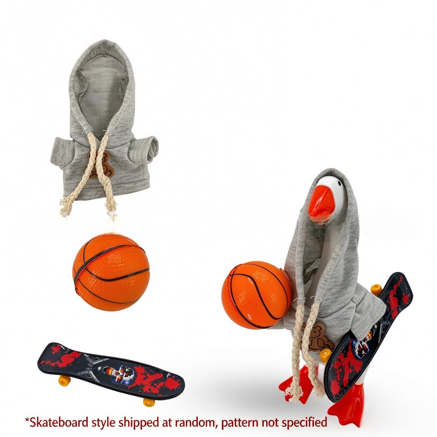 7 Inch Porch Goose Sporty Outfit Set, Skate Tennis Costume for Mini Desktop Goose Statue - Image 3