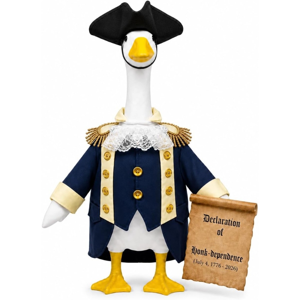 23 Inch Porch Goose Patriotic Outfit, Independence Day Washington Themed Goose Costume