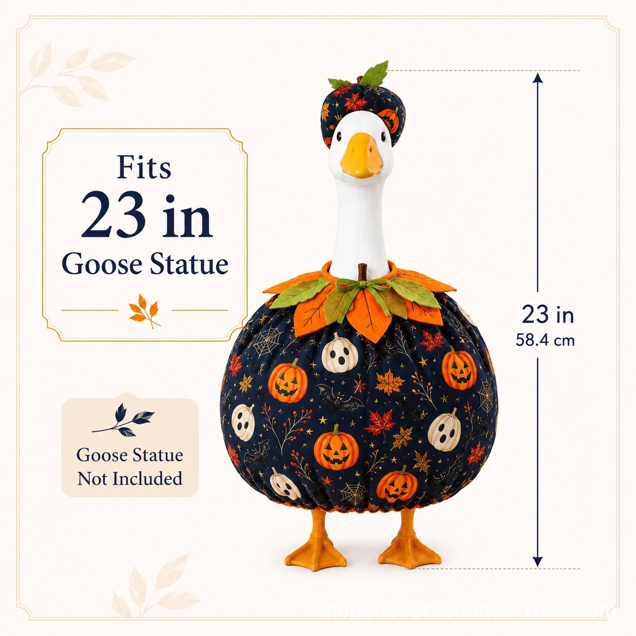 New Porch Goose Costume, Black White Yellow Pumpkin Outfit, Halloween Lawn Garden Decor - Image 2