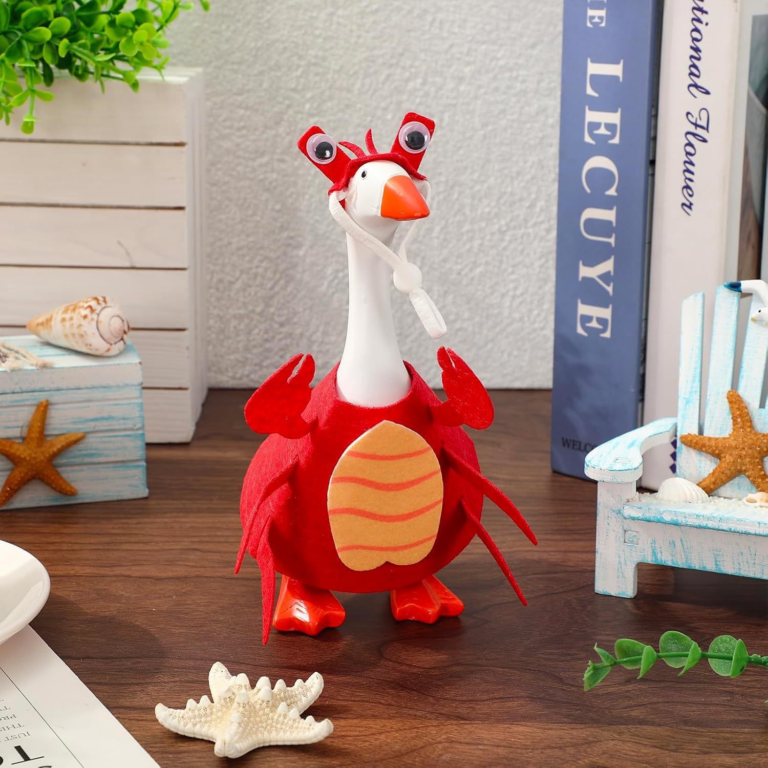 7 Inch Cute Desktop Goose Lobster Outfit, Home Office Goose Costume - Image 2