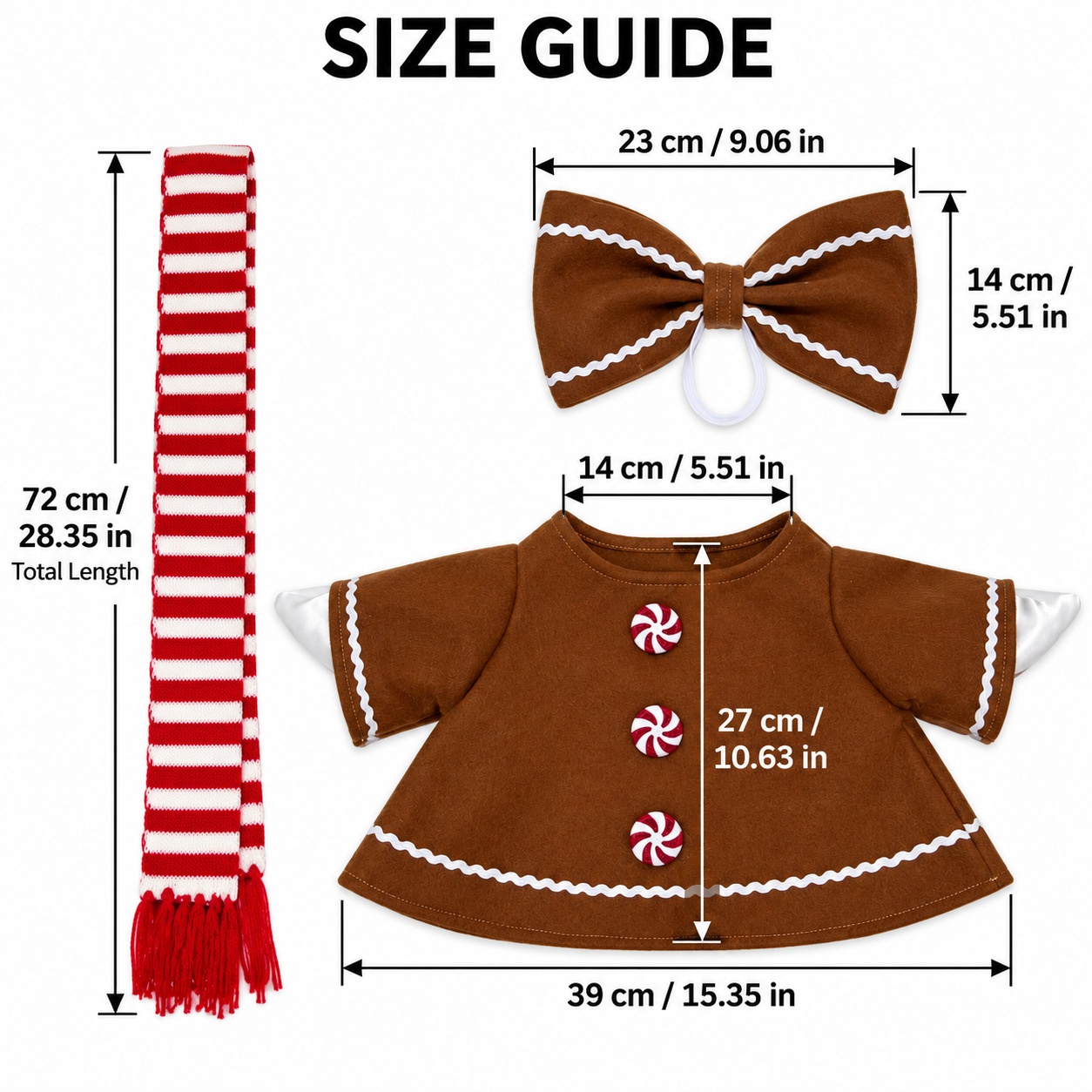 New Christmas Gingerbread Lollipop Dress Porch Goose Costume, Cute Yard Decor - Image 2