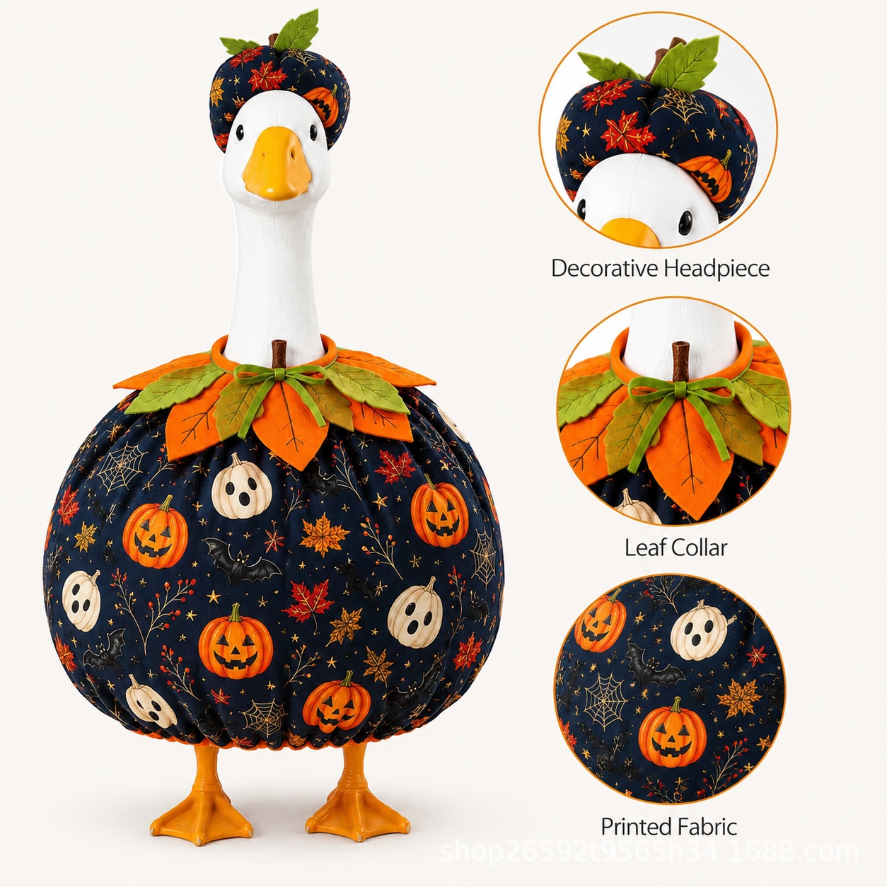 New Porch Goose Costume, Black White Yellow Pumpkin Outfit, Halloween Lawn Garden Decor - Image 4