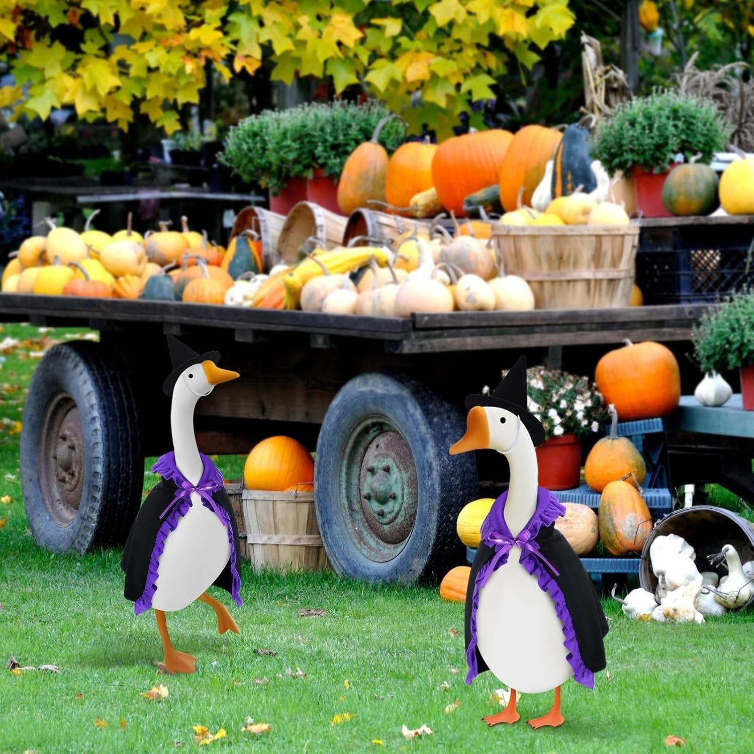 New Porch Goose Costume, Purple Wizard Robe Halloween Outfit, Outdoor Lawn Garden Magic Baron Decor - Image 5