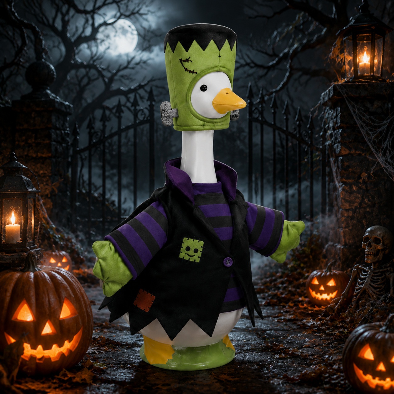 23 Inch Porch Goose Frankenstein Costume, Halloween Goose Outfit, Holiday Decor for Garden Porch - Image 5