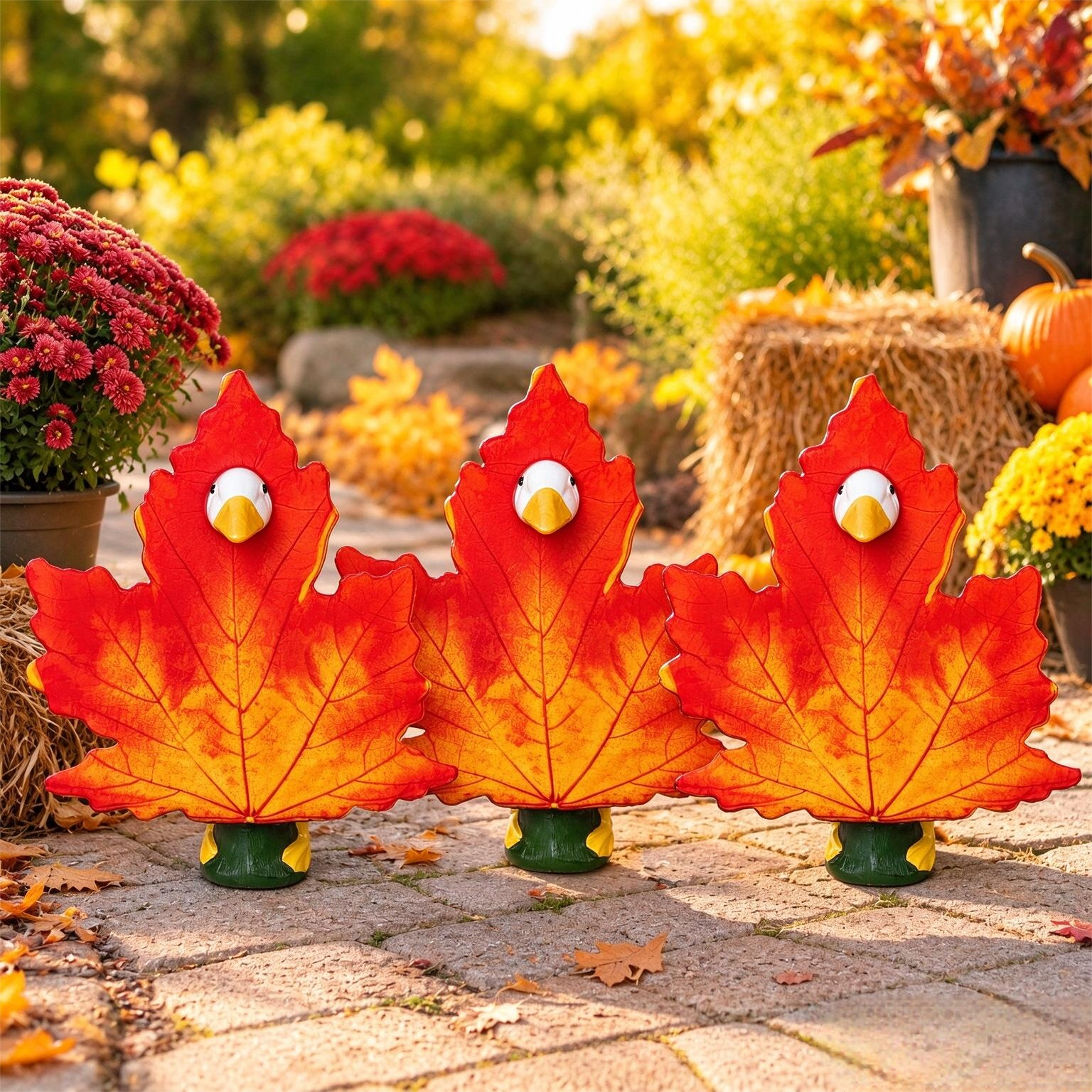 New Fall Maple Leaf Porch Goose Costume, Thanksgiving Yard Decor for 23 Inch Porch Goose - Image 5