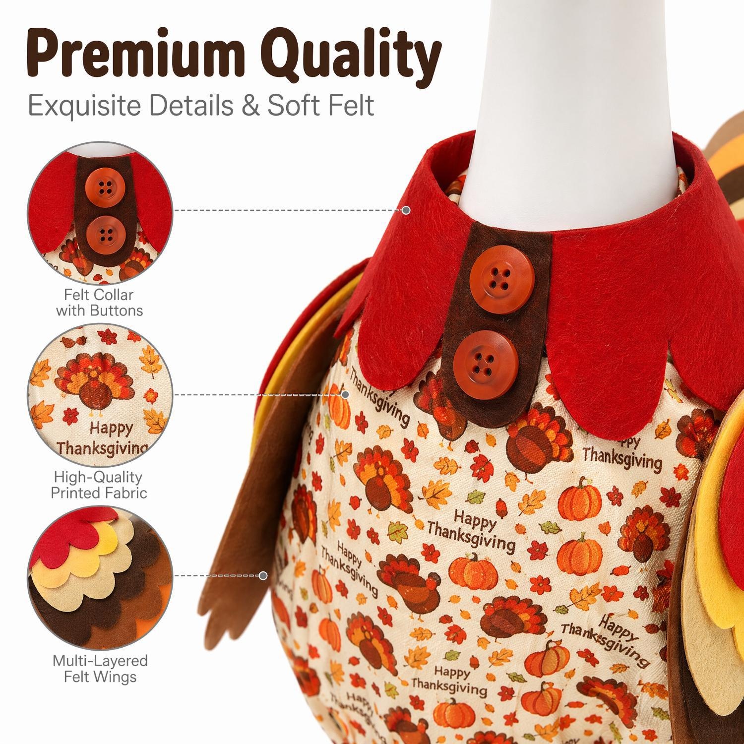 23 Inch Porch Goose Turkey Costume, Harvest Festival Lawn Goose Outfit, Thanksgiving Decor Set - Image 4